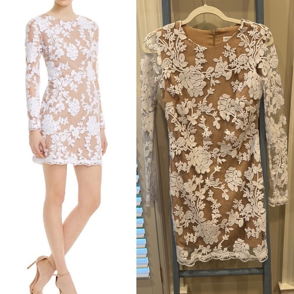 Dress the Population Dresses & Skirts - Dress the Population Grace A Line Dress in White & Nude